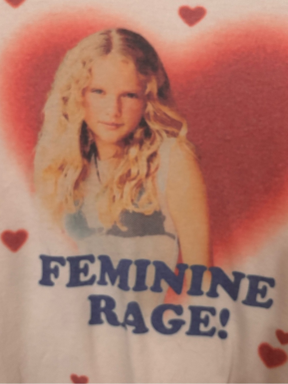 Bug Girl Taylor Swift baby tee Feminine Rage! Graphic Crop Tee - White - Picture 3 of 4